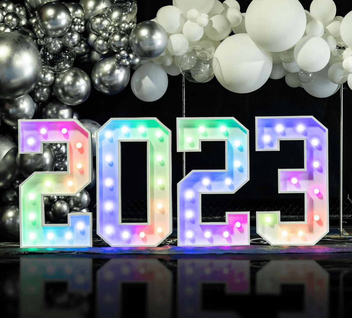 Multi-Coloured 4ft LED Numbers Hire in London – Letter Hire London