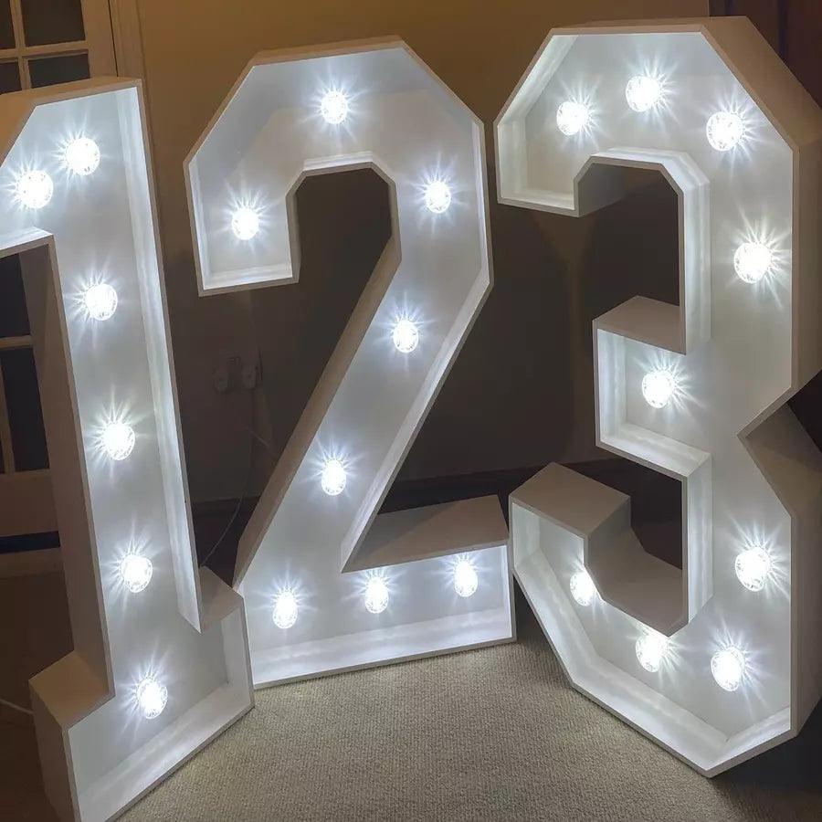 Wooden 4ft LED Number Hire in London | Lighting Hire London โ Letter ...